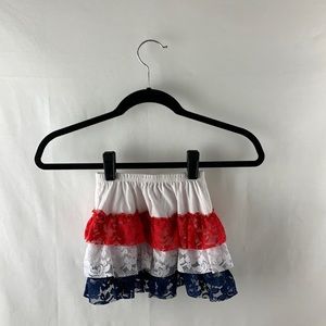 Red, White, and Blue Lace Skirt